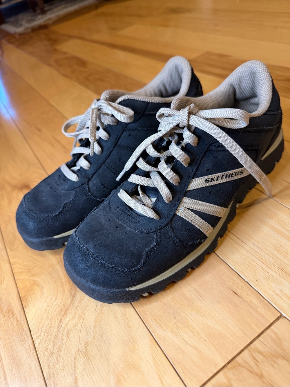 Skechers Bikers Patroller Black Suede Leather Sneakers Women’s 8.5 Chunky Sole - Picture 11 of 11